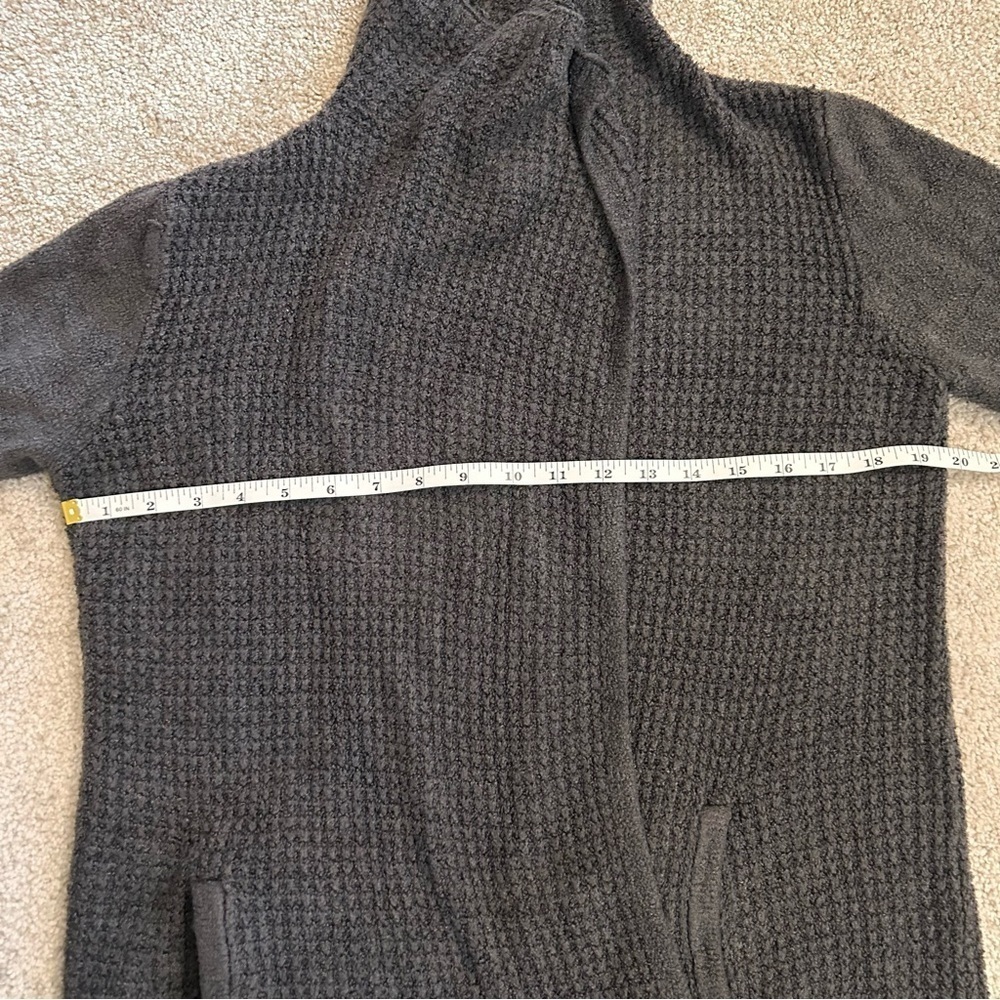 Barefoot Dreams CozyChic Lite Coastal Cardi Flutter Cardigan Carbon dark gray S - Picture 15 of 17